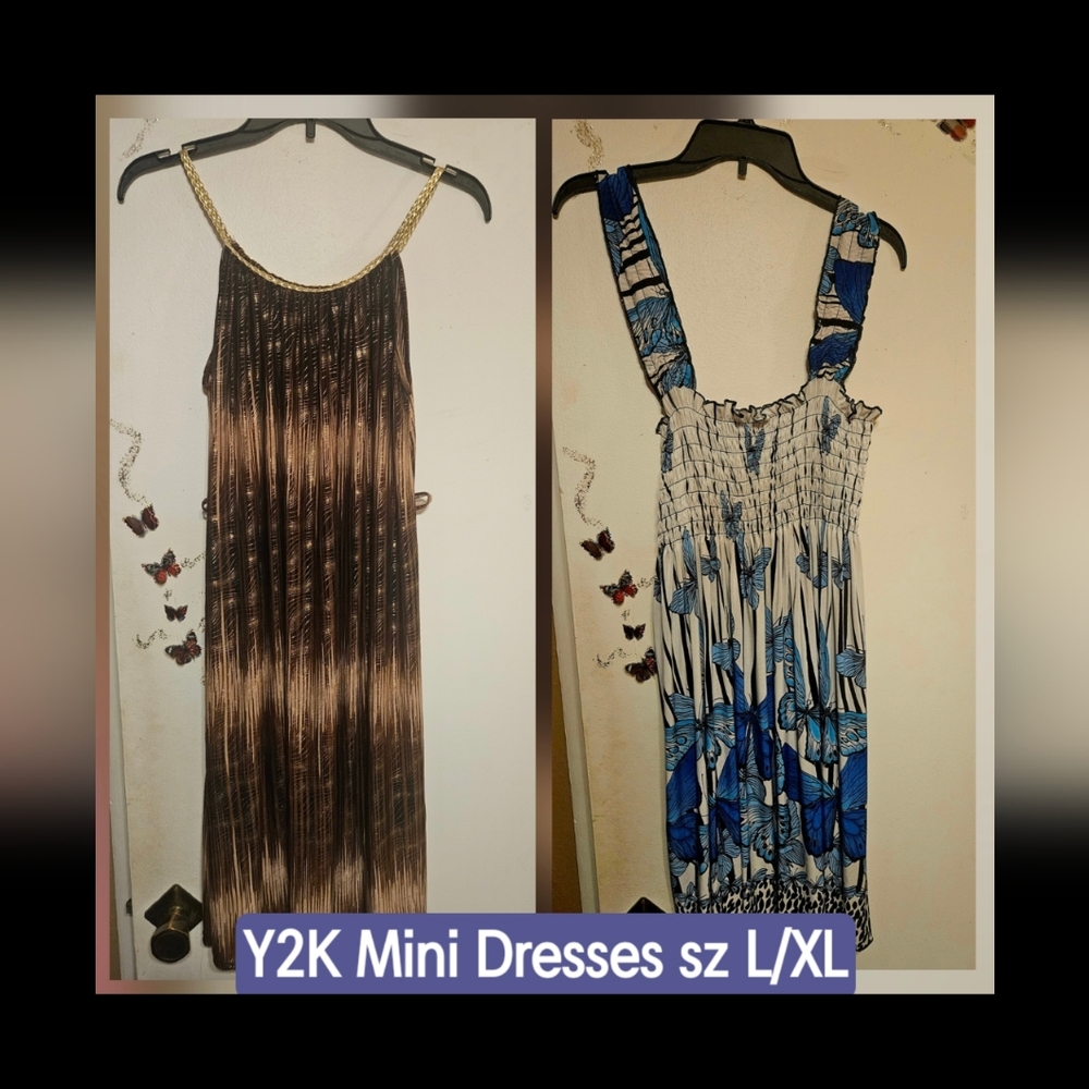 Y2K Smocked Sundress bundle lot of 2 sz Large/XL